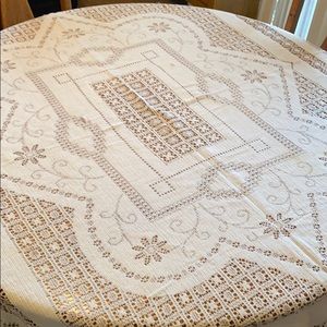 64 x 76” Rectangular Antique Tablecloth